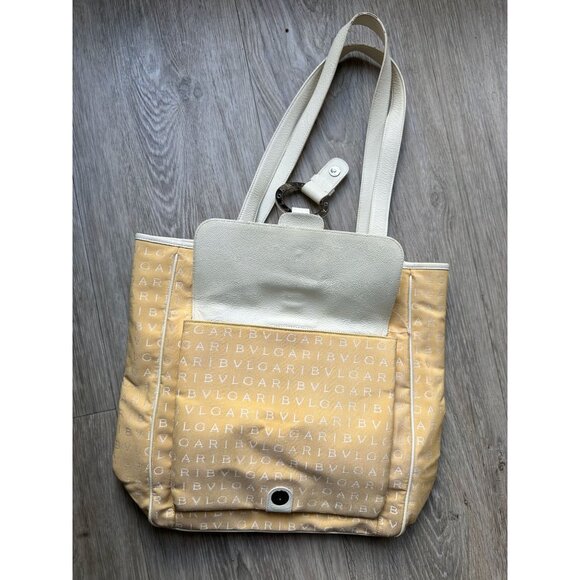 Bvlgari Logo Mania Pale Yellow Shoulder Bag / Tote - Picture 16 of 16